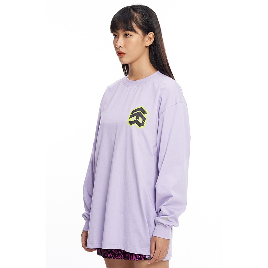 5THEWAY /stroke/ BIG LOGO LS NEW TEE in PASTEL LILAC aka Áo Thun Tím Tay Dài