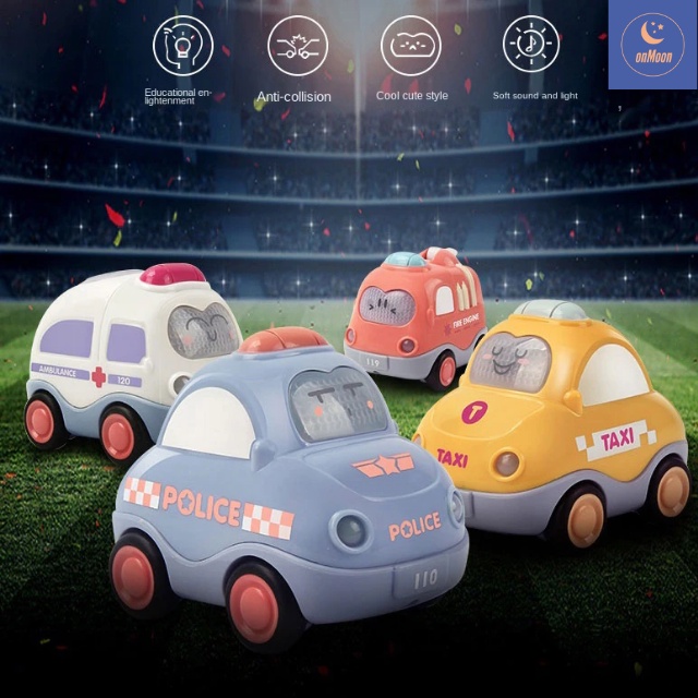 Đồ chơi cao cấp ô tô mô hình hoạt hình có đèn và nhạc vui nhộn cho bé dưới 2 tuổi