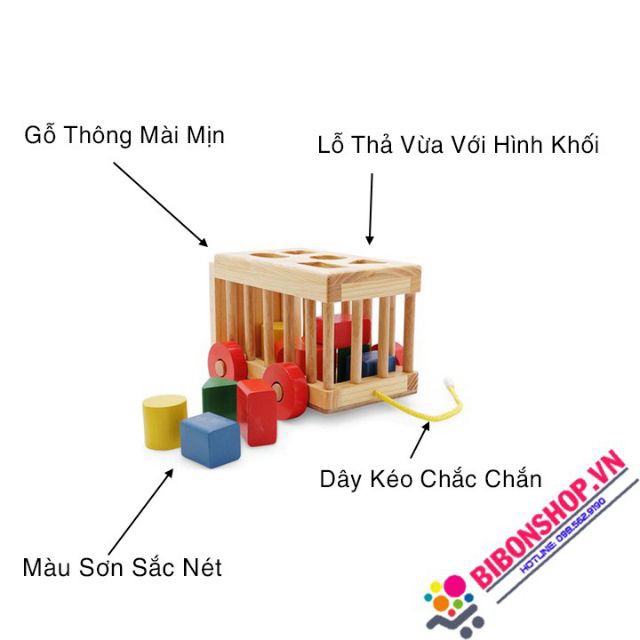 Xe cũi thả hình bằng gỗ cho Bé