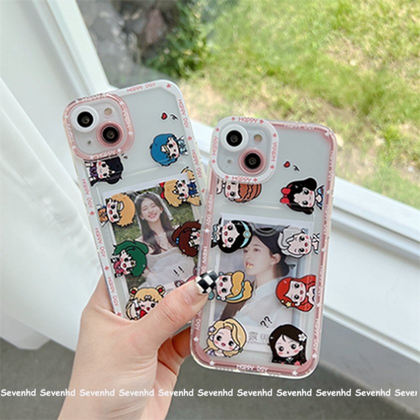 Ốp Điện Thoại Dẻo Họa Tiết Đôi Mắt Thiên Thần Kèm Ngăn Đựng Thẻ Cho iPhone 14 13 12 11 Pro Max X XR Xs Max 8 7 6 6s Plus SE 2020