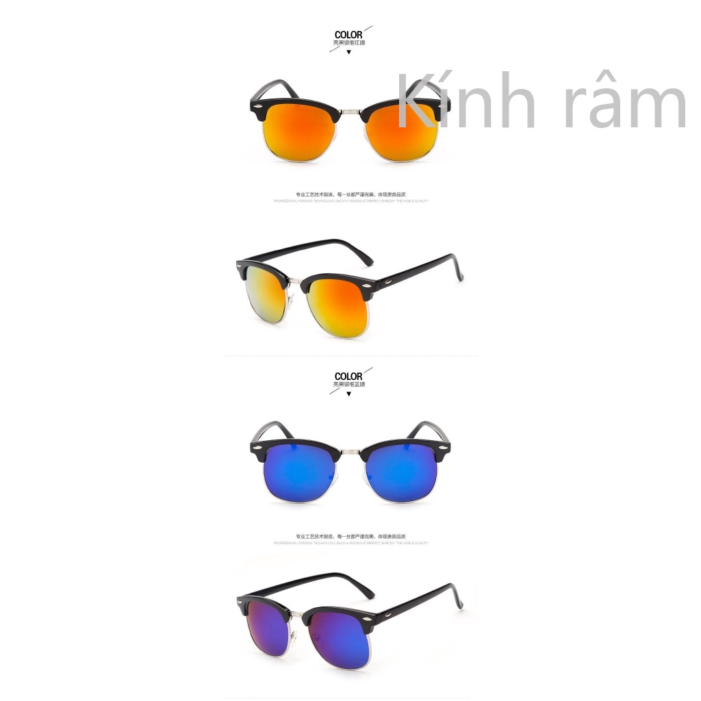 Kính mát nửa gọng phong cách thời trang cổ điển unisex