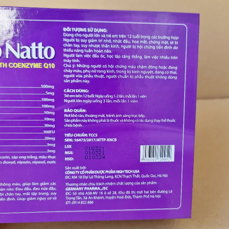 GINKGO NATTO with coenzyme Q10 hoạt huyết dưỡng não, giúp tăng cường trí nhớ, tập trung trí tuệ