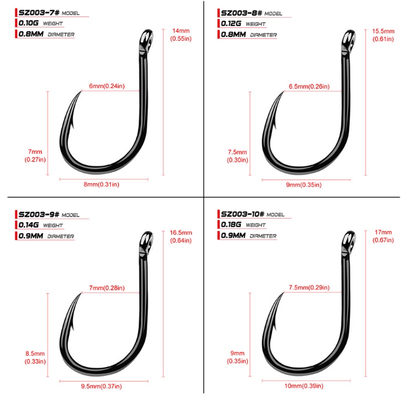 Set 200 Lưỡi Câu Cá Bằng Carbon Cao Cấp Chuyên Dụng