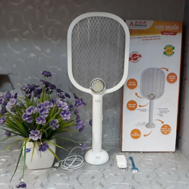 (Bảo hành 12 tháng)Vợt bắt muỗi kiêm đèn bắt muỗi asialighting VM06