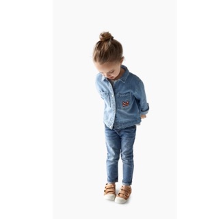 Quần Jean Bé Trai & Bé Gái Basic Mài Blue