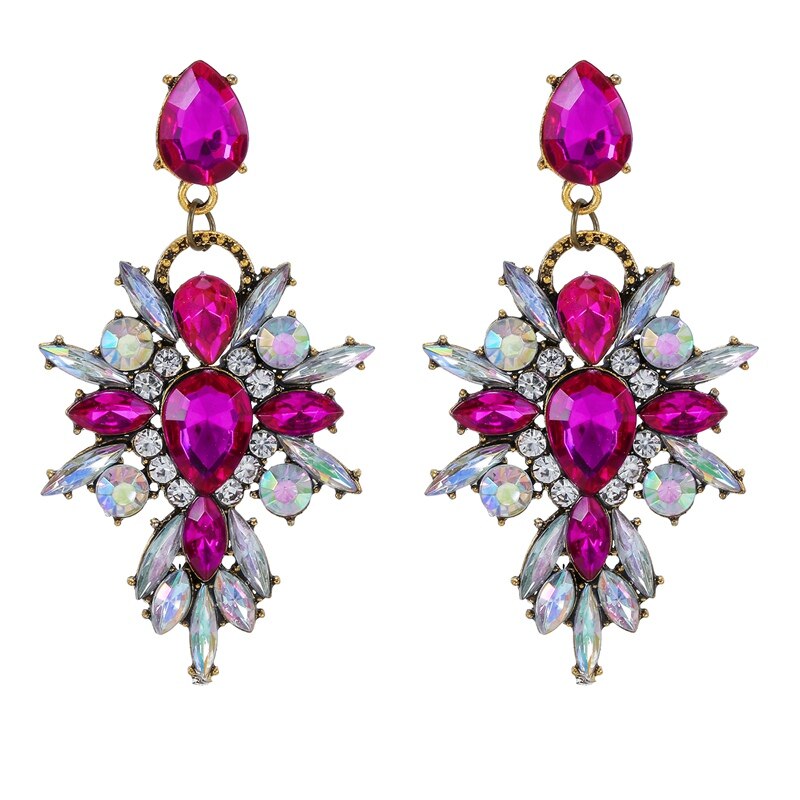 Rhinestone Long Dangle Earring for Women Crystal Vintage Drop Earring Fashion Jewelry #5040