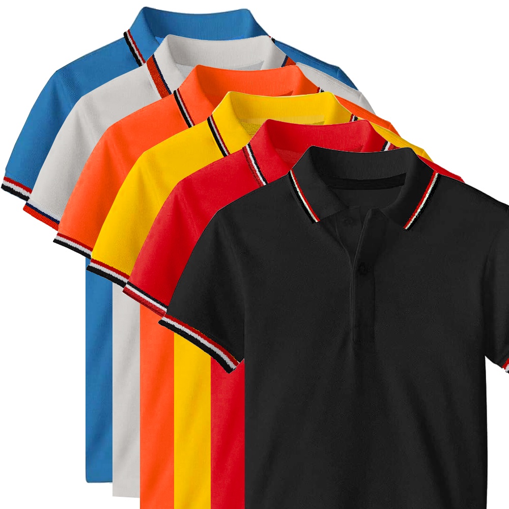 Áo polo nam nữ, áo thun polo nam nữ chất vải poly thái cá sấu, Màu Cam