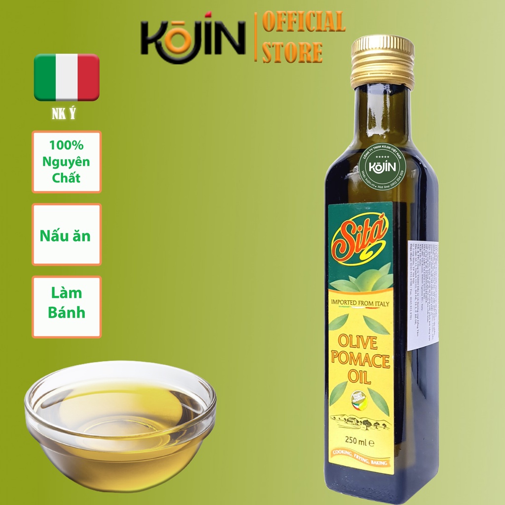 Dầu Olive Kojin Dầu Oliu Nguyên Chất Dùng Nấu Ăn Làm Bánh Chai Thủy Tinh 250ml