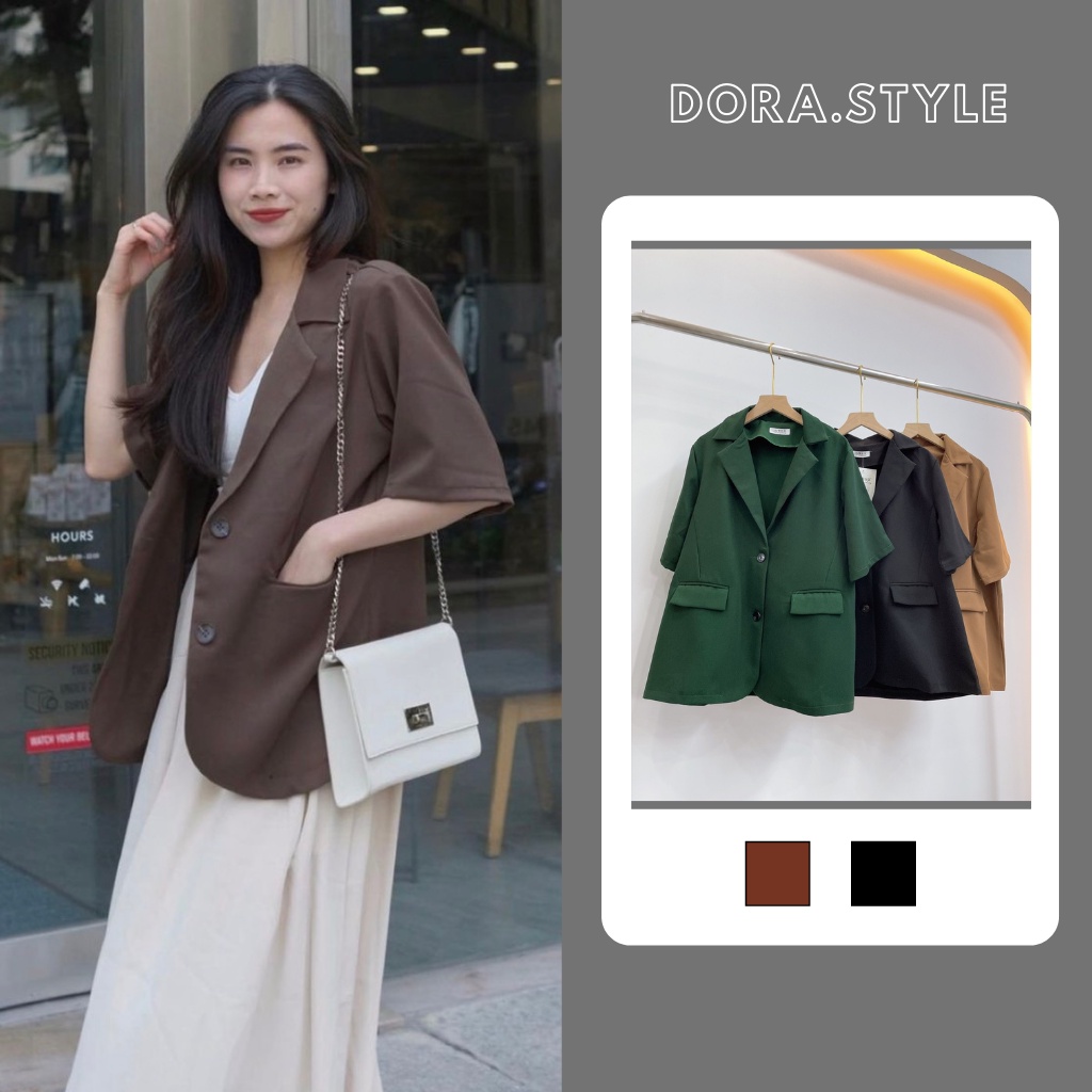 Áo blazer Áo vest cộc tay nữ chất liệu linen cao cấp phong cách hàn quốc Dorastyle