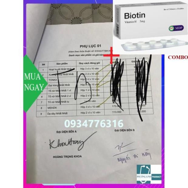 Combo Biotin 5mg+ Xương Khớp Nhất Nhất ( chính hãng)