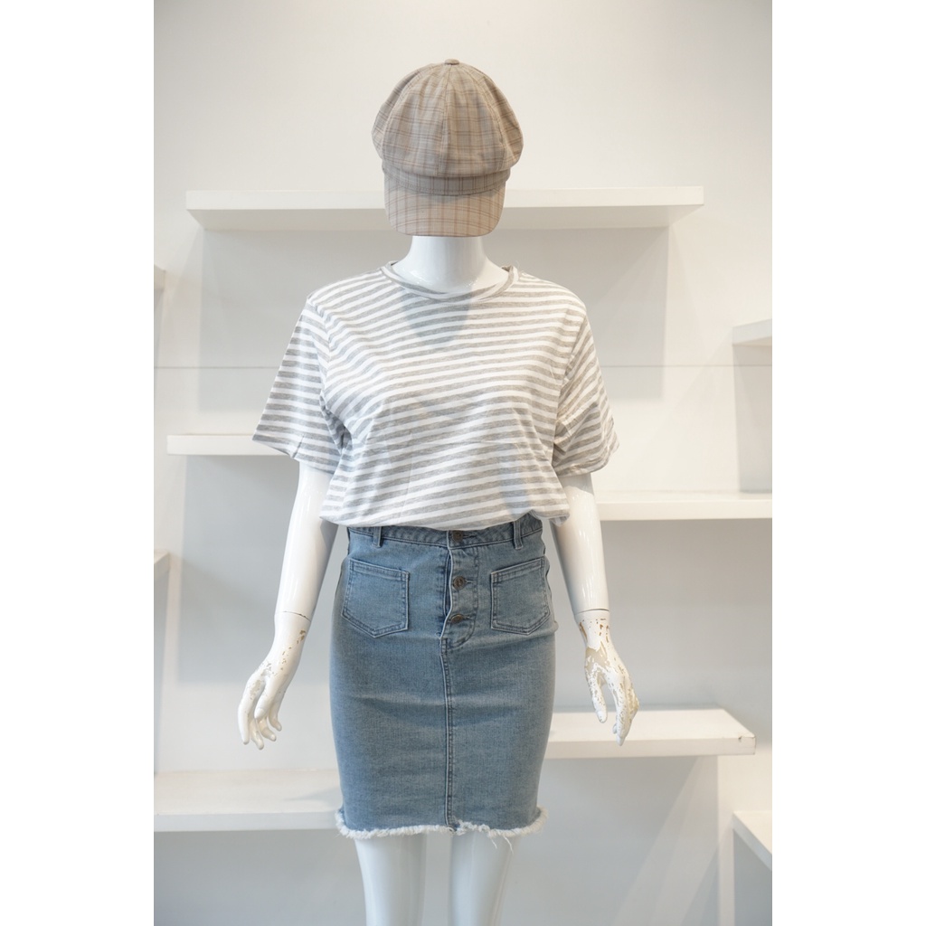 Áo Thun Sọc Cotton 144 Xám