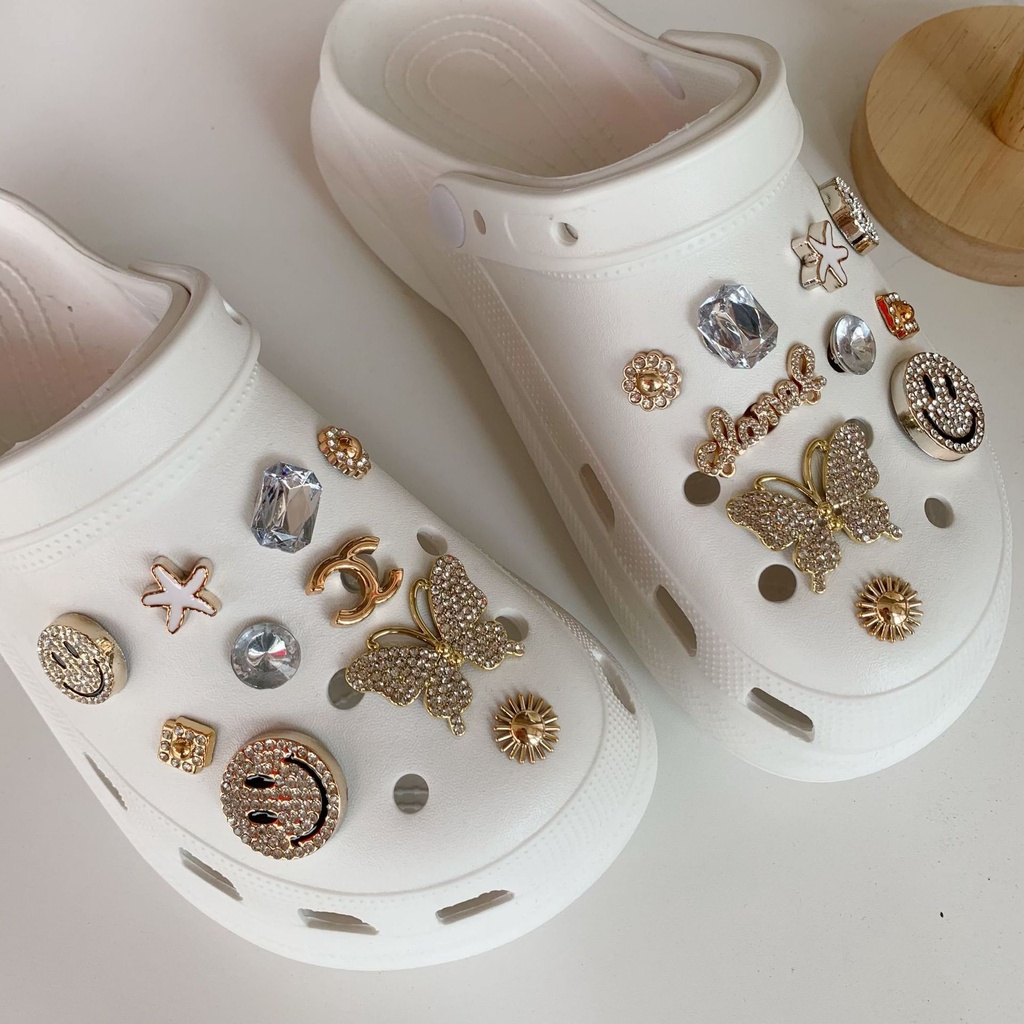 20pcs crocs sticker Phụ Kiện Khóa Giày Trang Trí Hình Bướmshoes sticker Accessories Stickers Sandals Shoe Decoration
