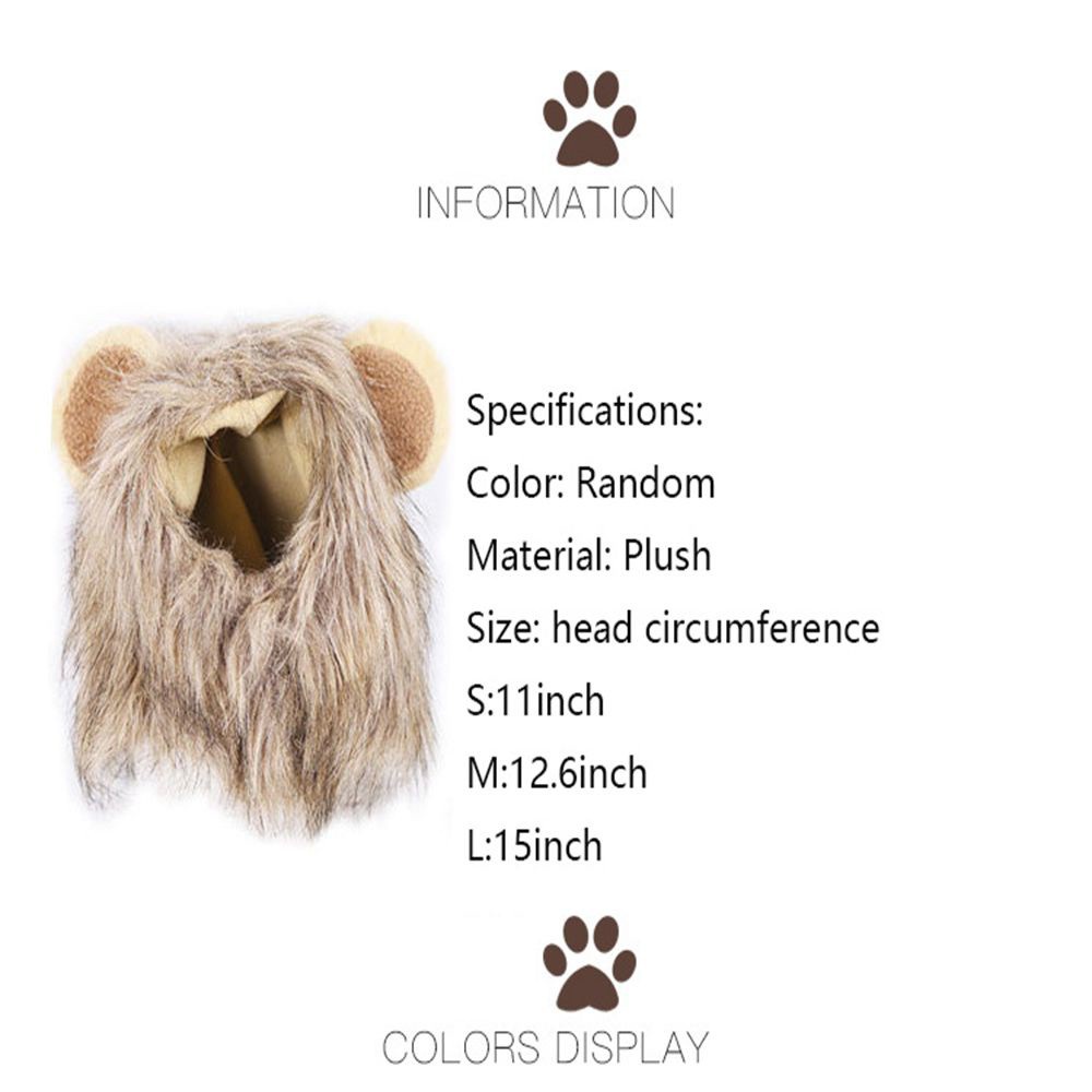 MIOSHOP Funny Lion Headgear Halloween Dog Hat Cat Costume Cute Dress Bristles Animal Toys Pet Products