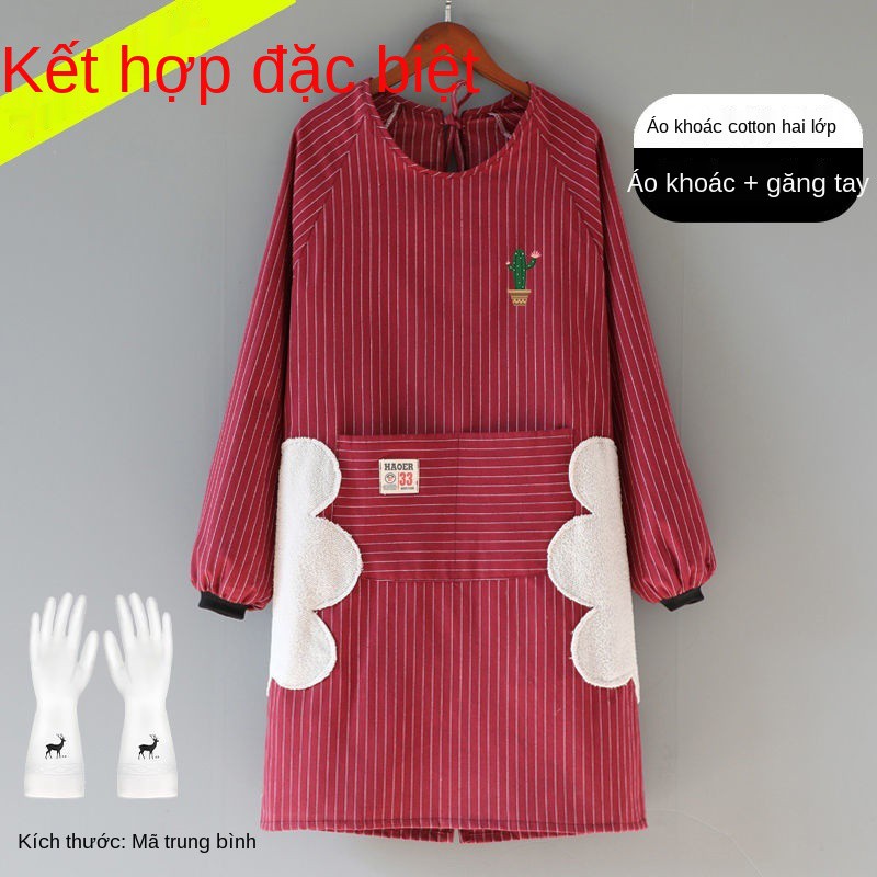 Tạp dề cotton Nhà bếp Áo khoác nữ Nữ công sở Phong cách mới Thời trang chống thấm và chống dầu Thắt lưng nấu ăn của nam