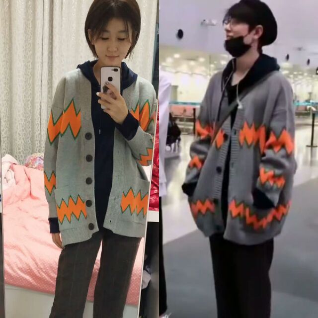 Áo cardigan nam nữ mùa thu Tiêu Chiến - có ảnh thật