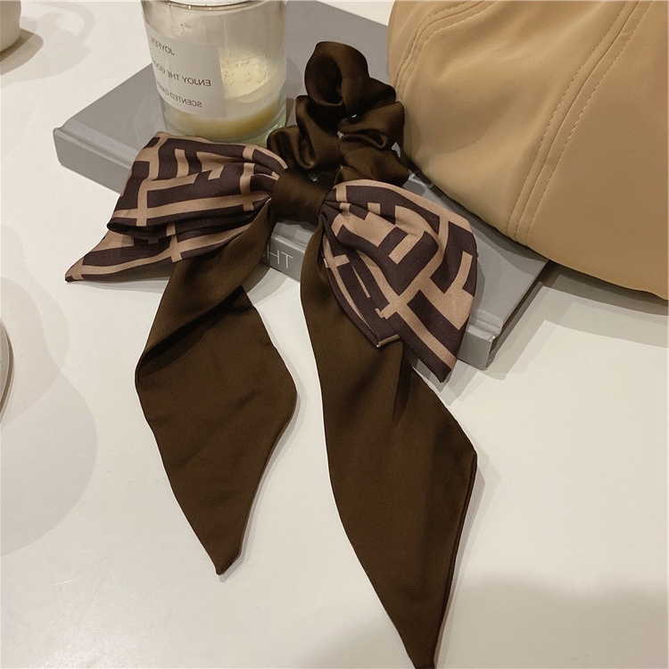Dây buộc tóc hình nơ vải satin bản lớn phong cách Pháp thời trang cho nữ