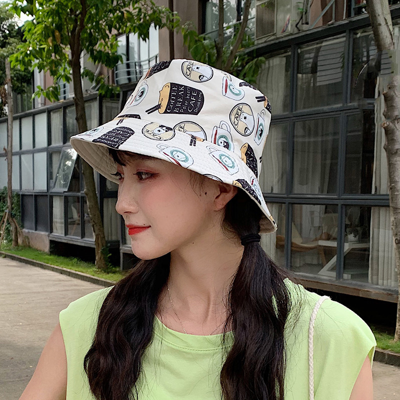Mũ tai bèo chống nắng họa tiết hoạt hình thời trang Nhật Bản cho nữ