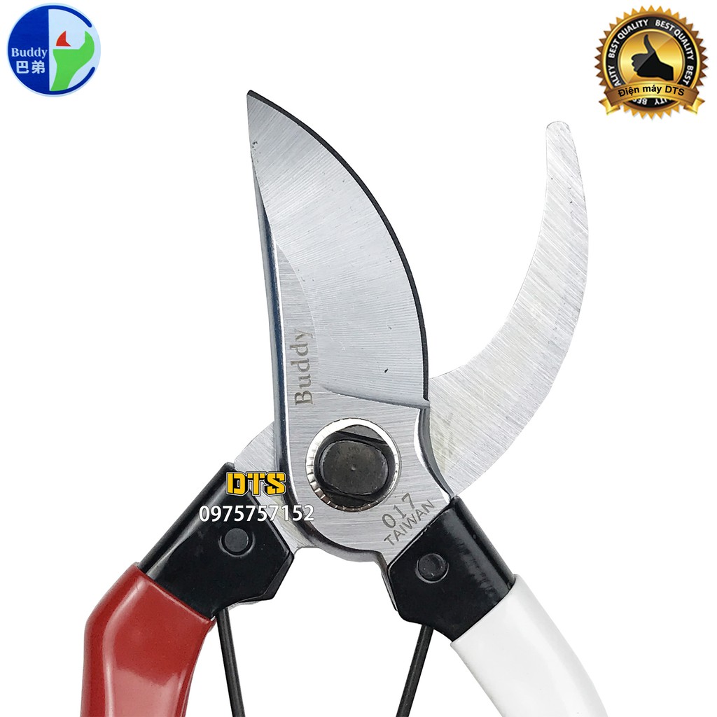 Kéo cắt cành Nhật cao cấp Buddy A8 200mm, thép tôi cao tần chống mài mòn