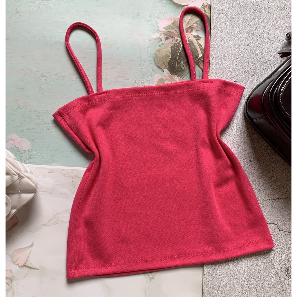Áo croptop 2 dây nữ, vải cotton mềm mại