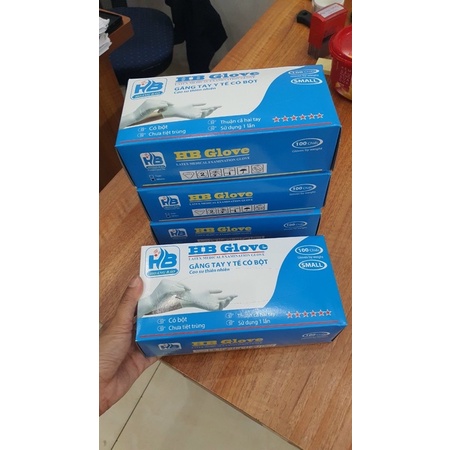 Găng tay y tế ASAP có bột hộp 100 chiếc(50 đôi)