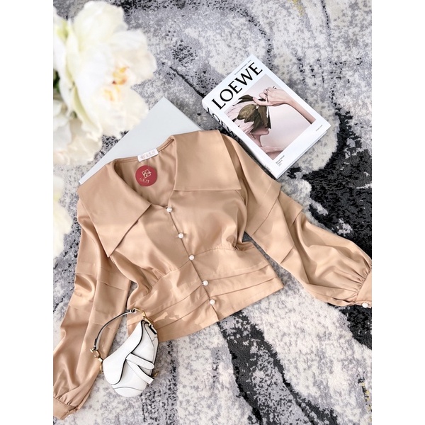 Áo sơ mi croptop G446 dáng ngắn năng động CÓ BIGSIZE - GEM Fashion