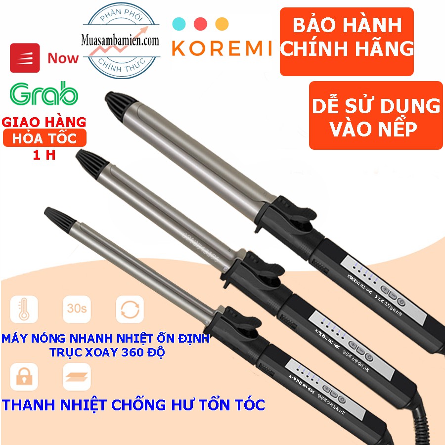 Máy uốn lọn xoăn chuyên nghiệp xoay trục 360 độ chuẩn salon tóc Bảo Hành 12 tháng NA1886