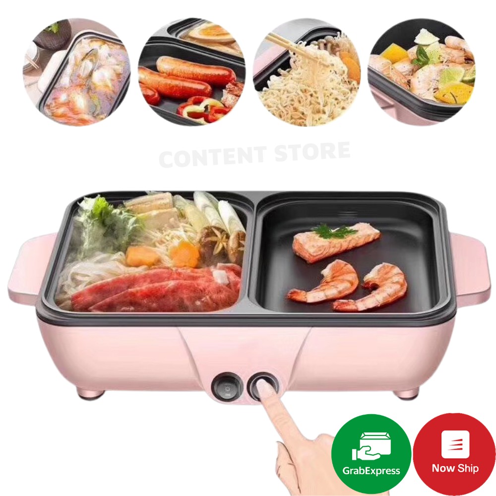 Nồi Lẩu Kiêm Nướng 🥘 2in1 Mini Hàn Quốc Z9 🥘 Bếp Lẩu Nướng Đa Năng Cao Cấp💯 Bảo Hành 3 Tháng