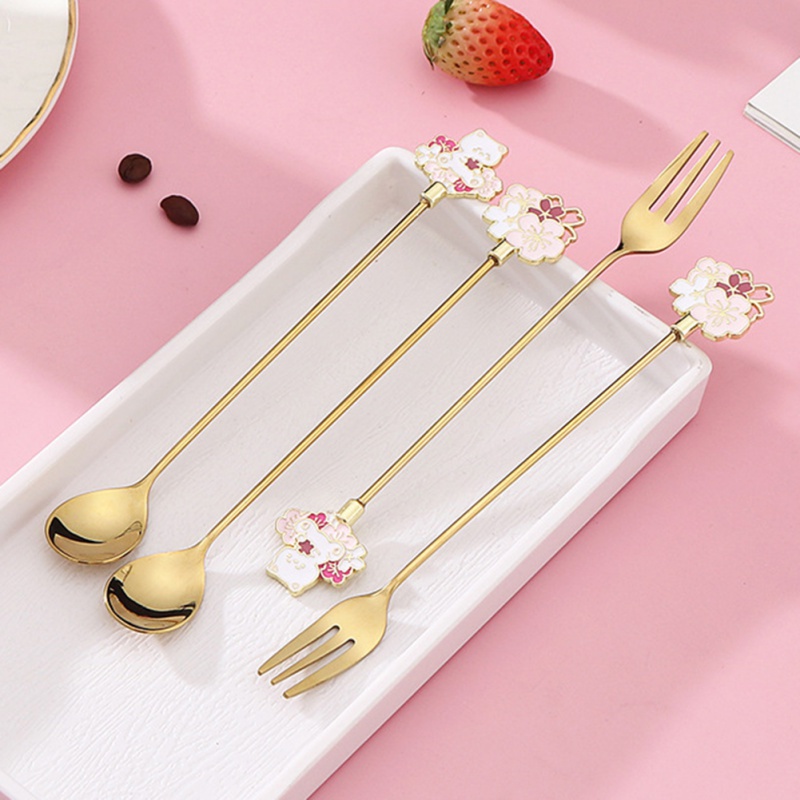 Muỗng Khuấy Cà Phê Bằng Thép Không Gỉ 304 Thiết Kế Hình Chú Mèo Và Bầu Trời Đầy Sao Độc Đáo