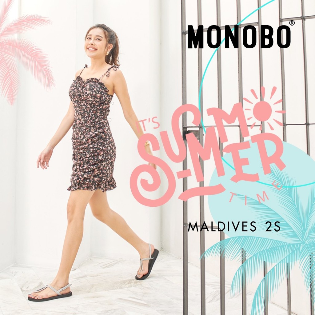 Giày Sandal nữ Thái Lan nhập khẩu đế cao su xốp quai kẹp dây mảnh Monobo Maldives S2