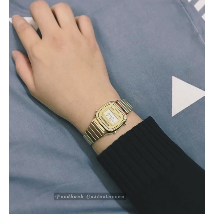 Đồng hồ Nữ Casio LA670WGA-9, đồng hồ chính hãng, vàng mặt vàng