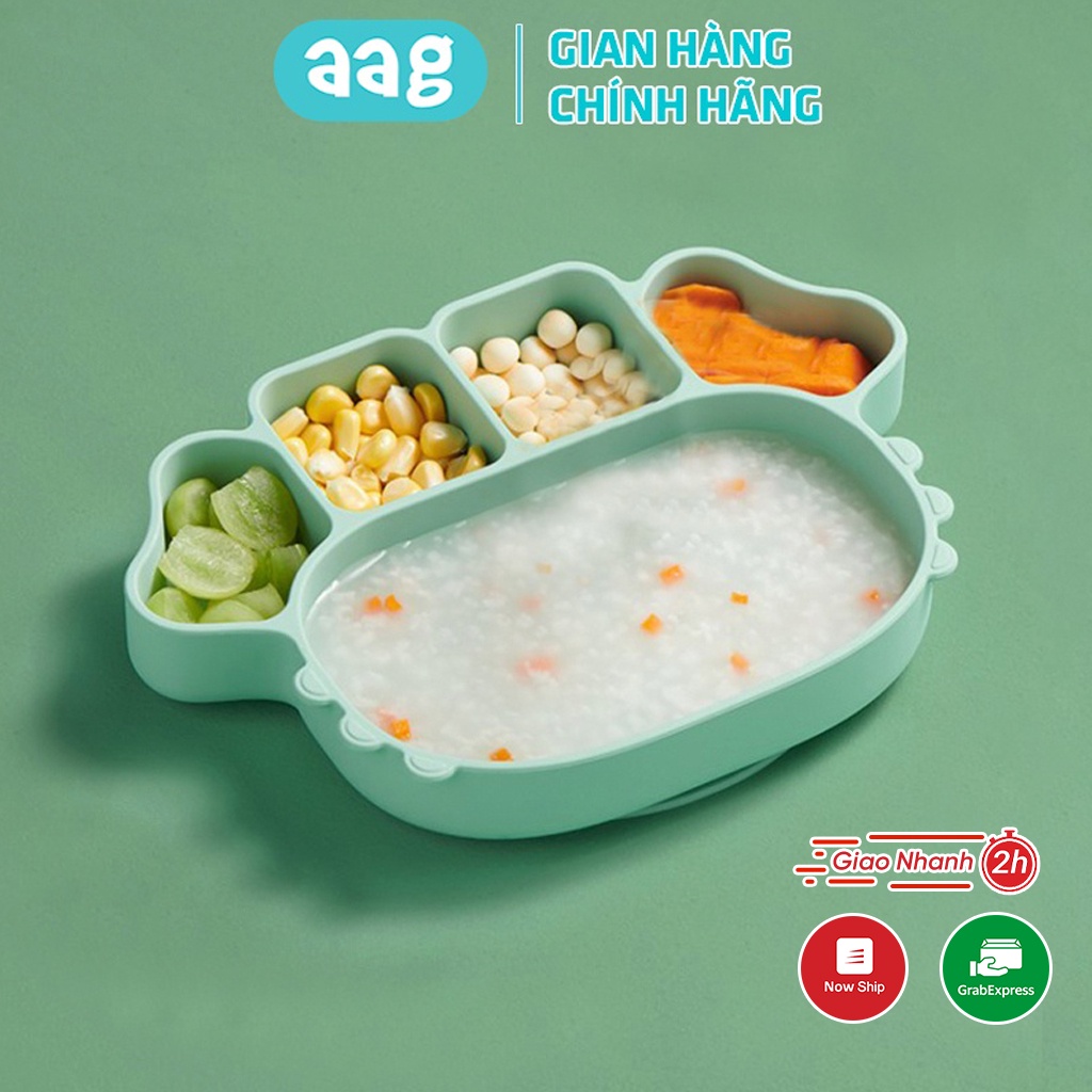 Khay ăn dặm cho bé AAG7017 bát đế hút chân không, chống đổ hình con cua ngộ nghĩnh