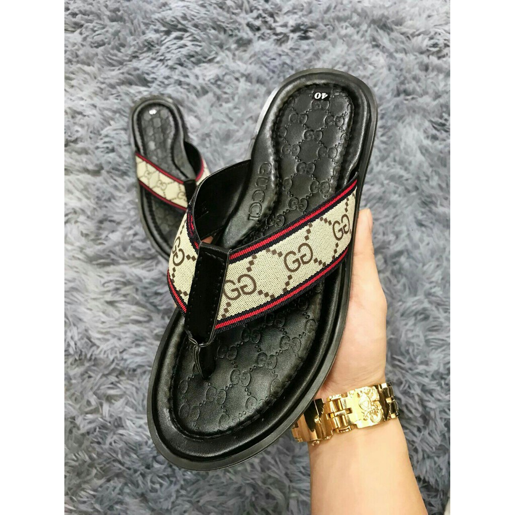 DÉP KẸP NAM GUCI ĐEN