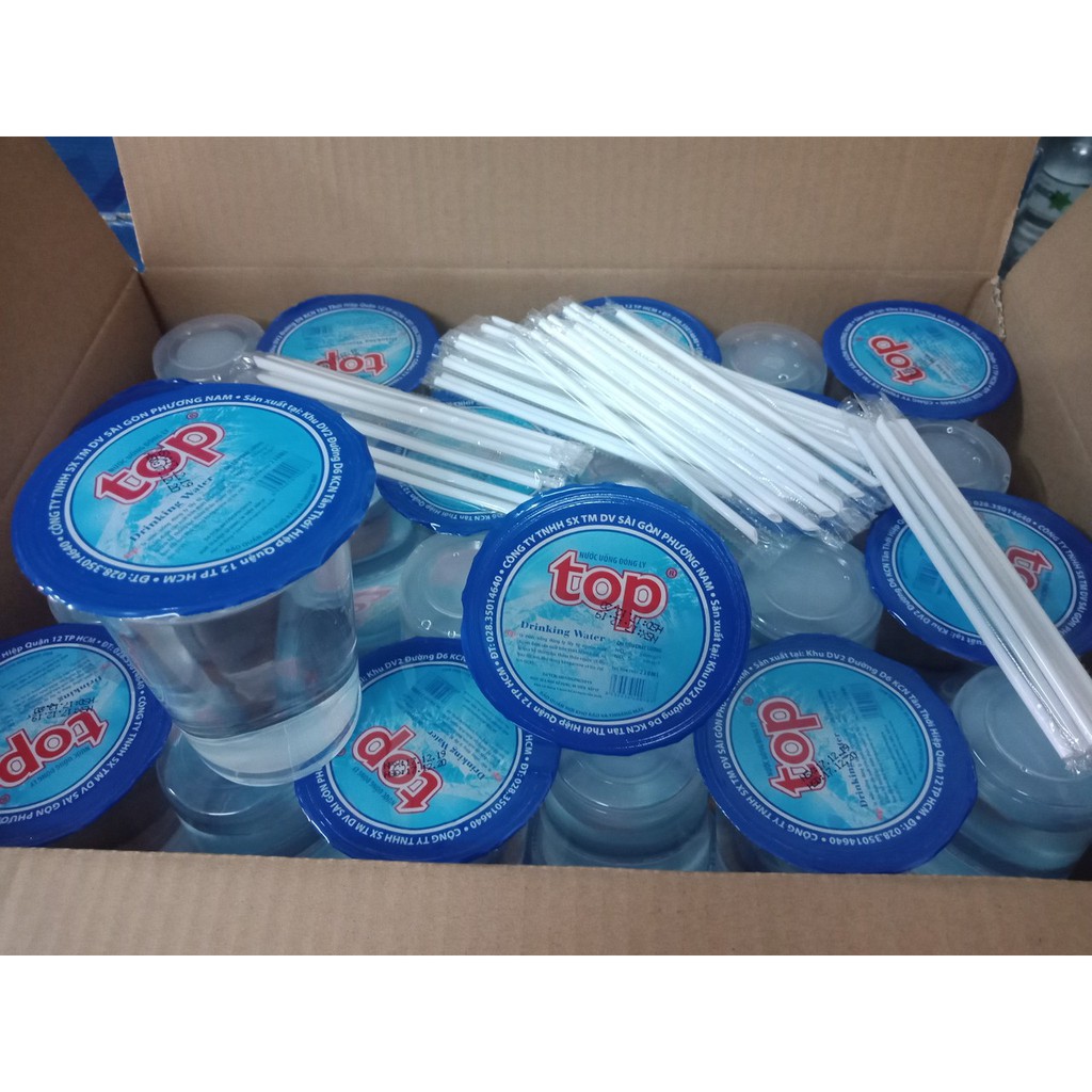 Thùng 48 ly nước tinh khiết TOP 230ml - Nước suối ly tiện lợi - Freeship xtra và giao nhanh hỏa tốc