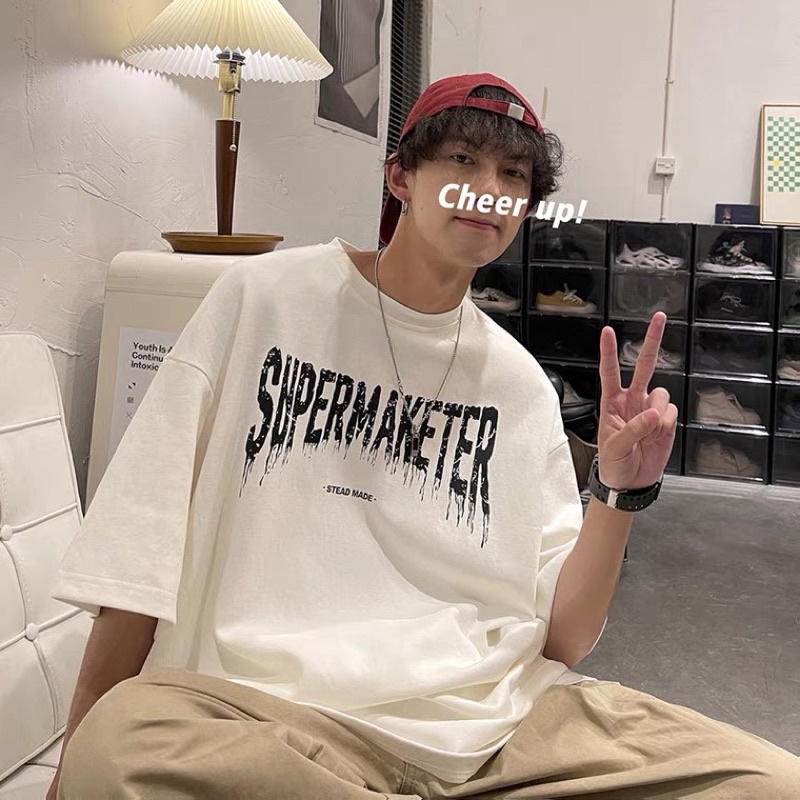 Áo thun tay lỡ nam nữ, áo phông unisex form rộng chất cotton in hình TE