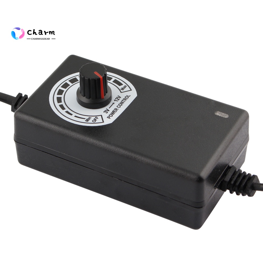 CQP Stock 3V-12V 2A 24W Adjustable Power Supply Adapter Motor Voltage Regulator US/EU Plug