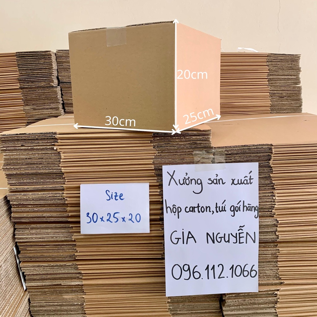 Set 10 hộp carton 30x25x20 dùng đóng gói quần áo, túi xách, tài liệu