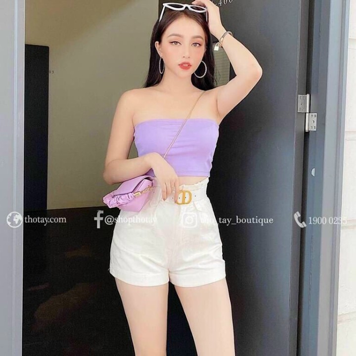 Áo ống ôm body kiểu croptop nữ