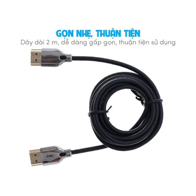 Cáp HDMI 2.0 Slim 2m Xmobile DS139-2TB (Hàng chính hãng)