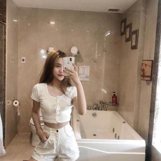 Áo crotop cúc ngực