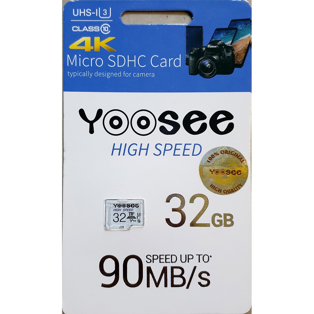 Thẻ nhớ 32Gb Yoosee MicroSDHC 90MB/s hàng công ty