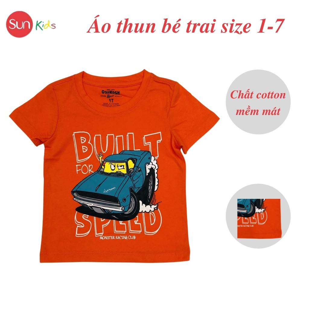 Áo thun bé trai, áo phông cho bé trai chất cotton nhiều màu, size 1-7 tuổi - SUNKIDS