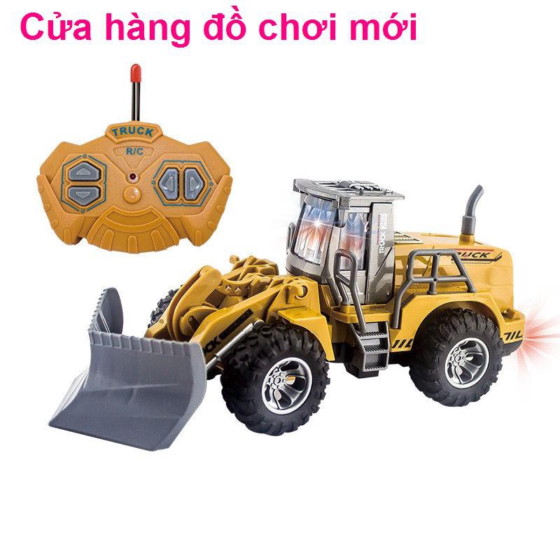 Máy xúc điều khiển từ xa cho trẻ em, xúc, ô tô đồ chơi, cậu bé, ủi, xe kỹ thuật đa chức năng