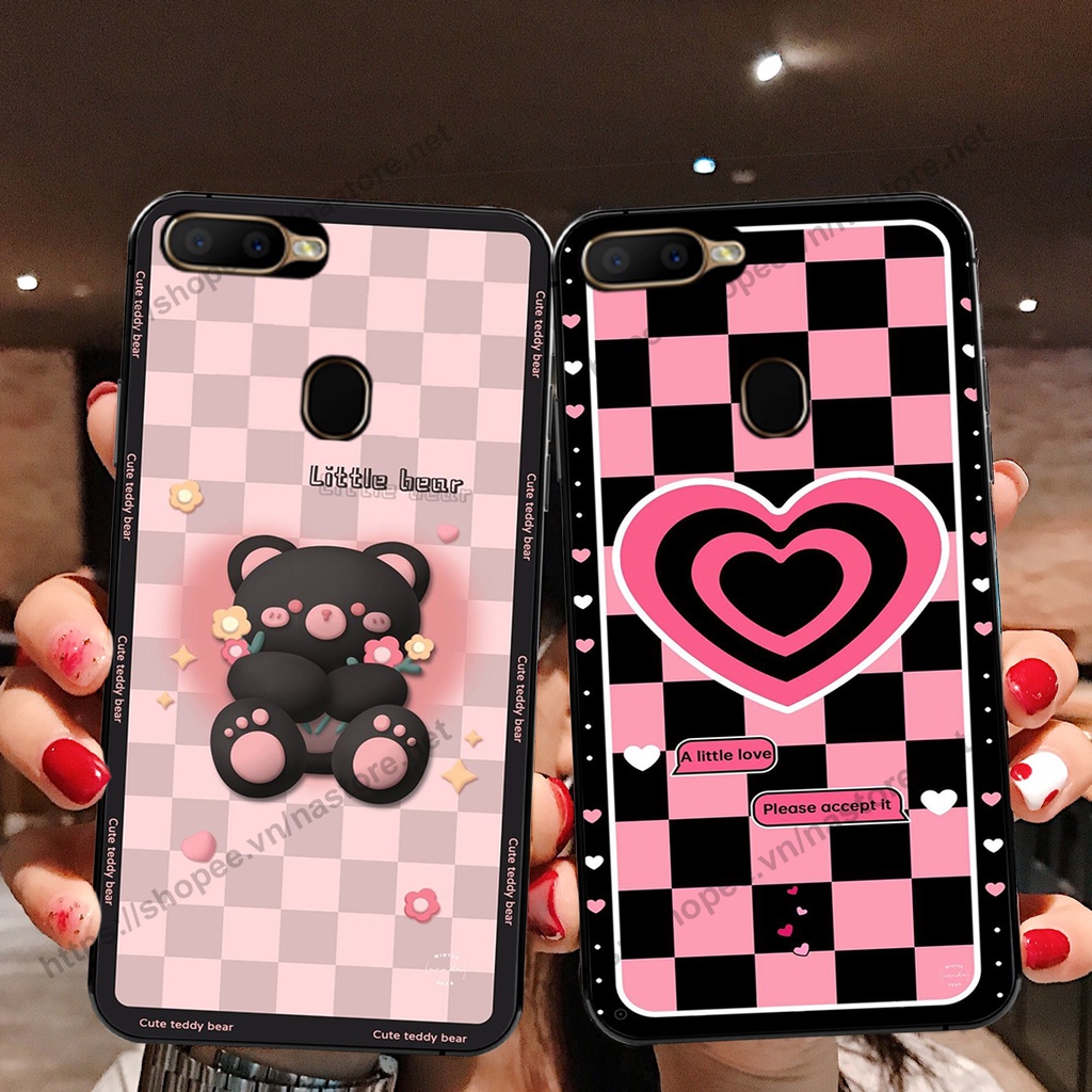 Ốp lưng Oppo A5s / A7 / F9 / A12 / Realme 2 Pro gấu, đồng hồ dễ thương cute giá rẻ