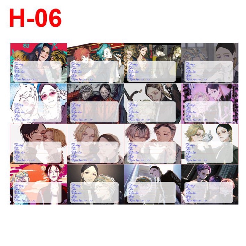 Nhãn vở couple tokyo revengers Rindou Haitani Sanzu Tokyo Revengers nhãn dán Haitani Tokyo Revengers