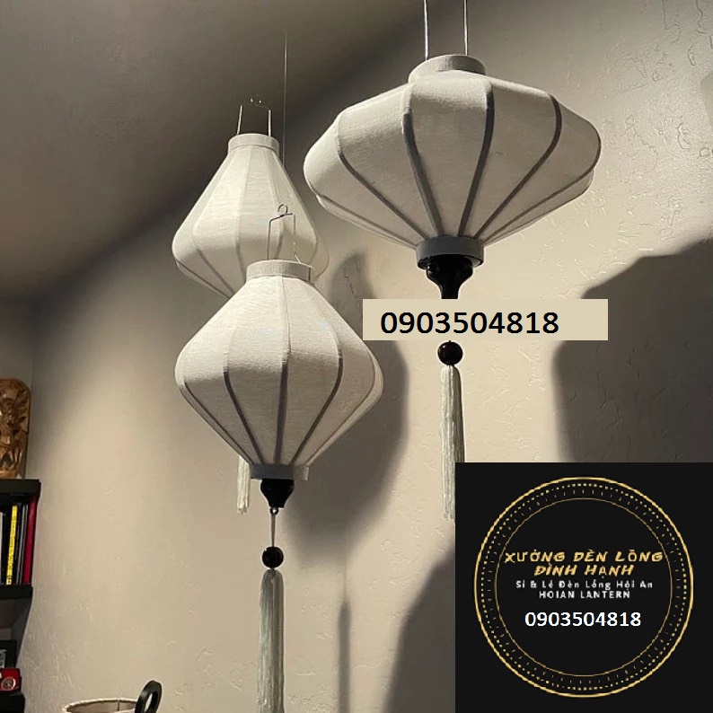 COMBO 4 Chiếc Đèn Lồng Hội An Màu Trắng Sang Trọng 35cm Siêu Đẹp Siêu Chất Siêu Tiếc Kiệm...