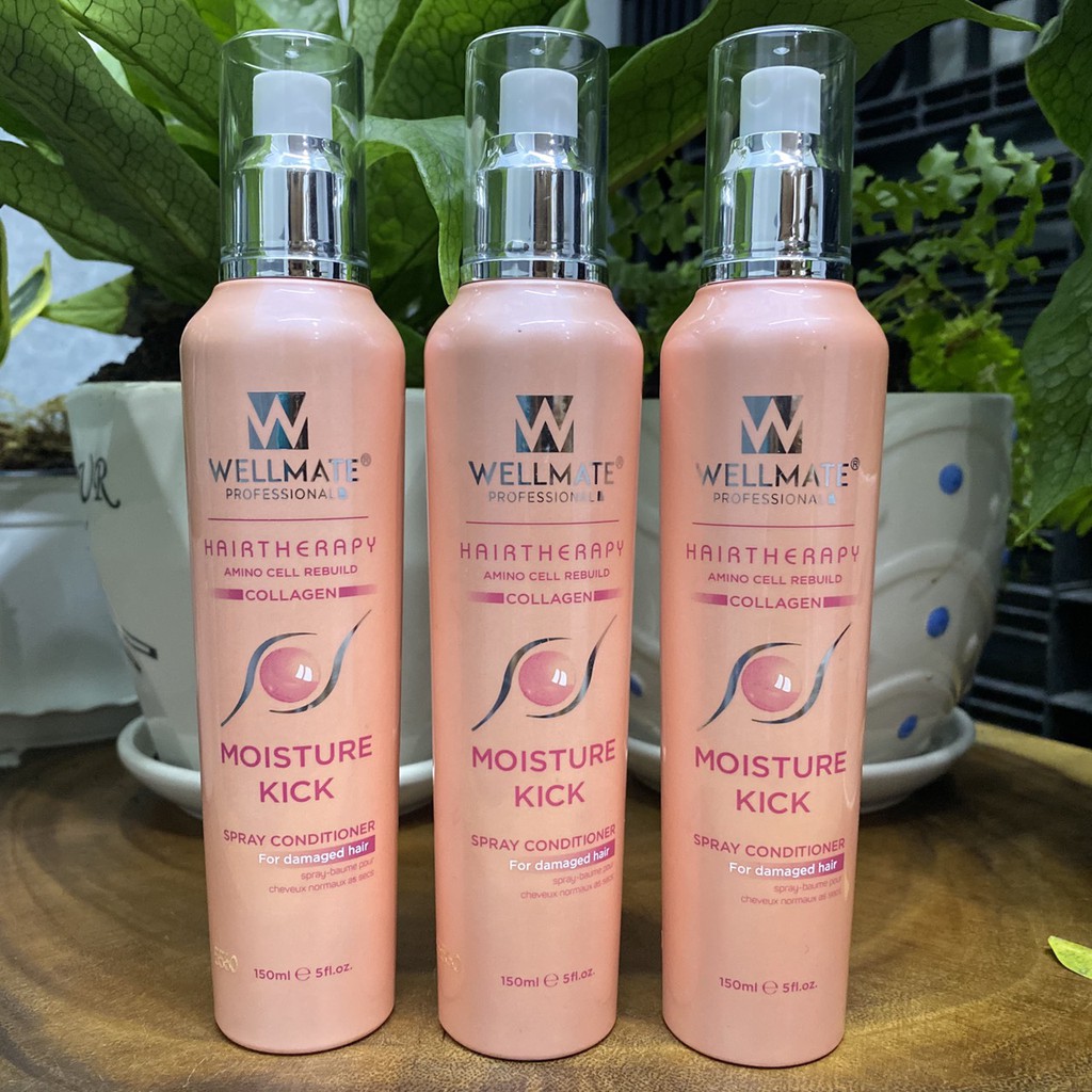 Sữa dưỡng tóc phục hồi chống rối VITAMIN hoa sứ Wellmate Moisture Kick Spray Conditioner 150ml