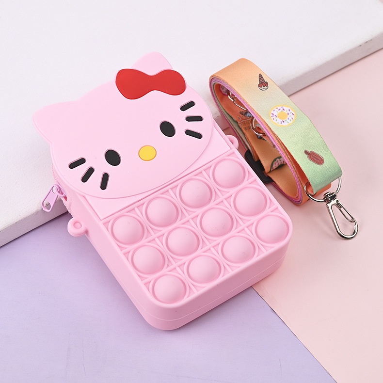 Túi xách em bé hình mèo siêu đáng yêu,túi xách cho bé gái  có dây đeo, khoá cực mượt_Thóc shop