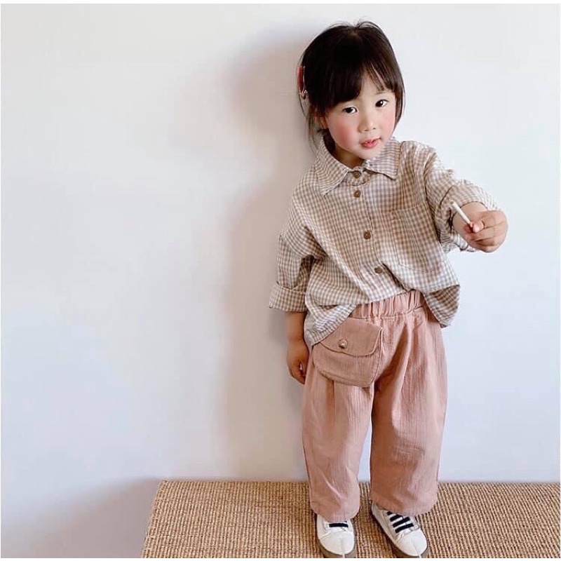 [Ảnh thật] SƠ MI CARO AD 083 PHÙ HỢP CHO BÉ TRAI VÀ BÉ GÁI TỪ 1-5 TUỔI SIZE 80 ĐẾN 120