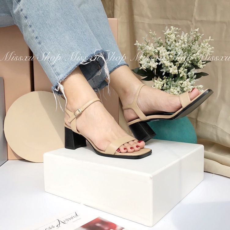 Giày sandal nữ bản ngang lớn 5cm gót vân thời trang MYSS - SD131