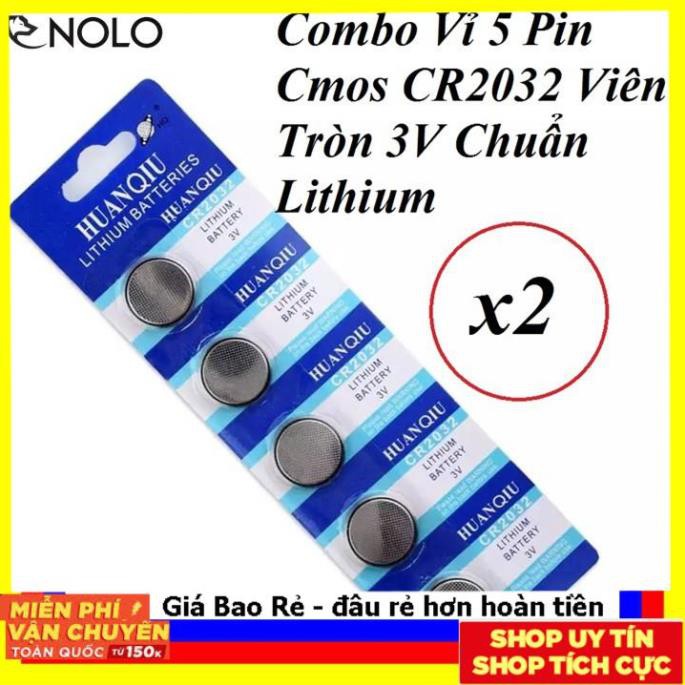 Combo 2 Vỉ 5 Pin Cmos CR2032 Viên Tròn 3V Chuẩn Lithium